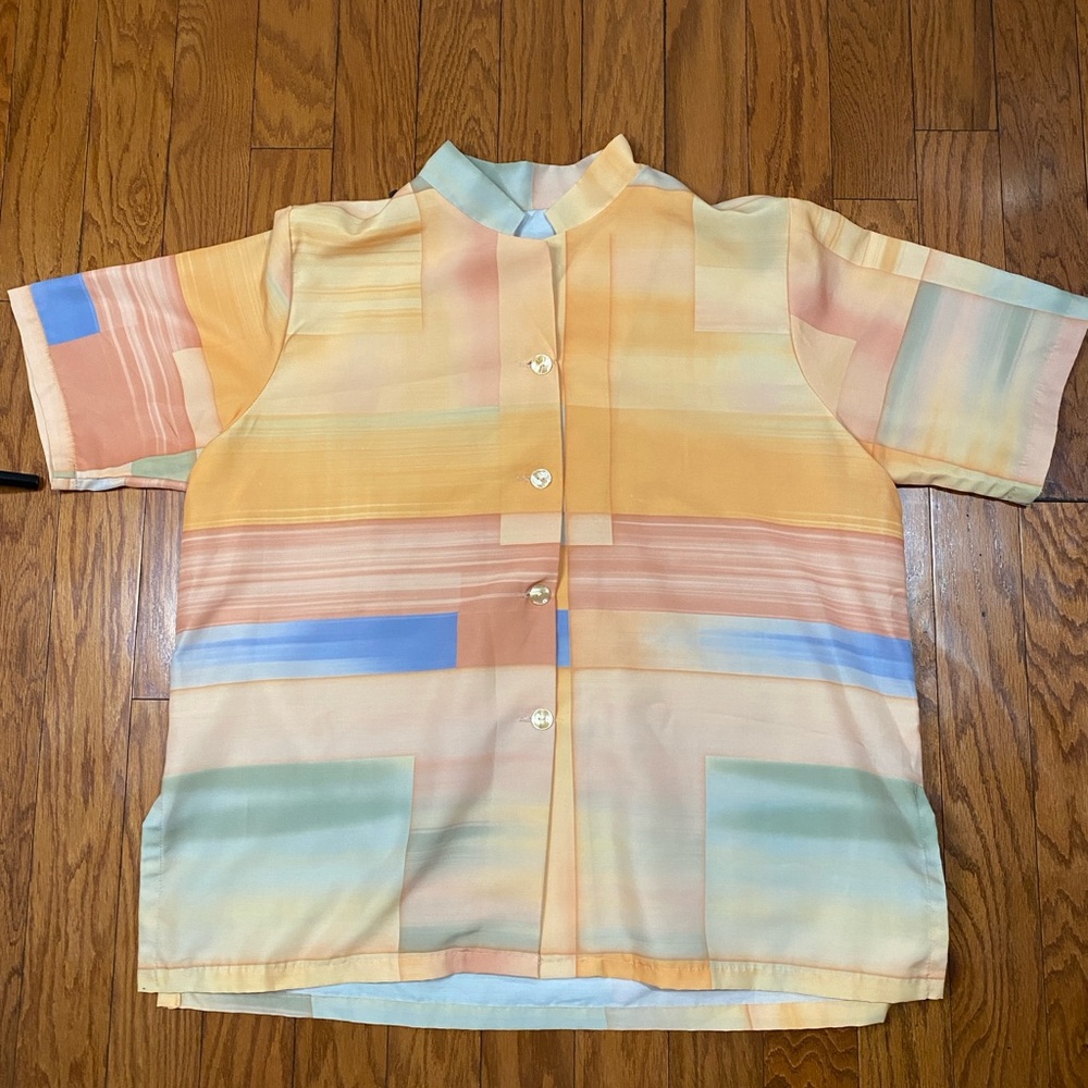 Colorful Geometric Button-Up Shirt